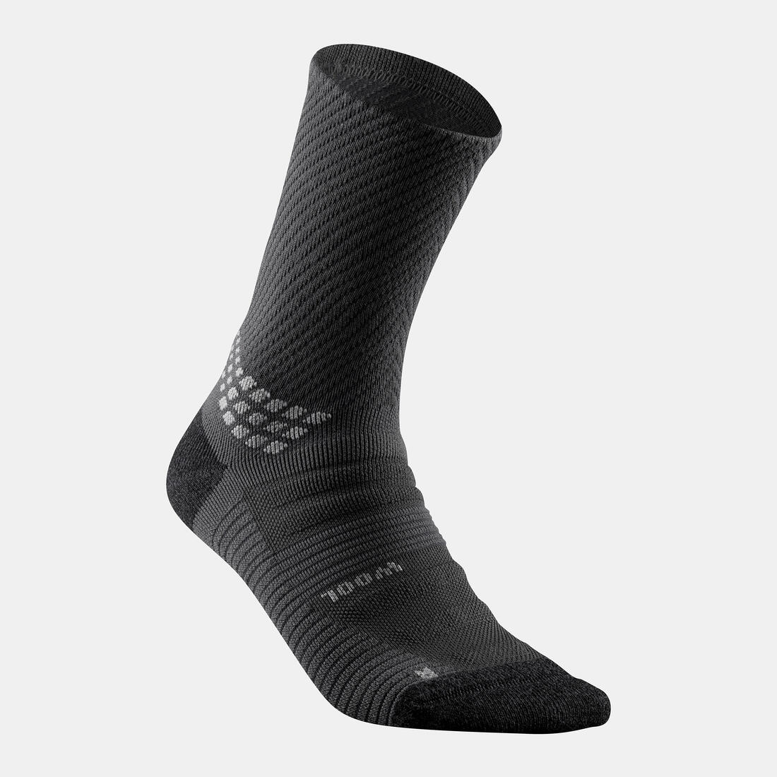 Calcetines de senderismo largos de lana grises para adultos Hike 900 (2 pares) - Image 4