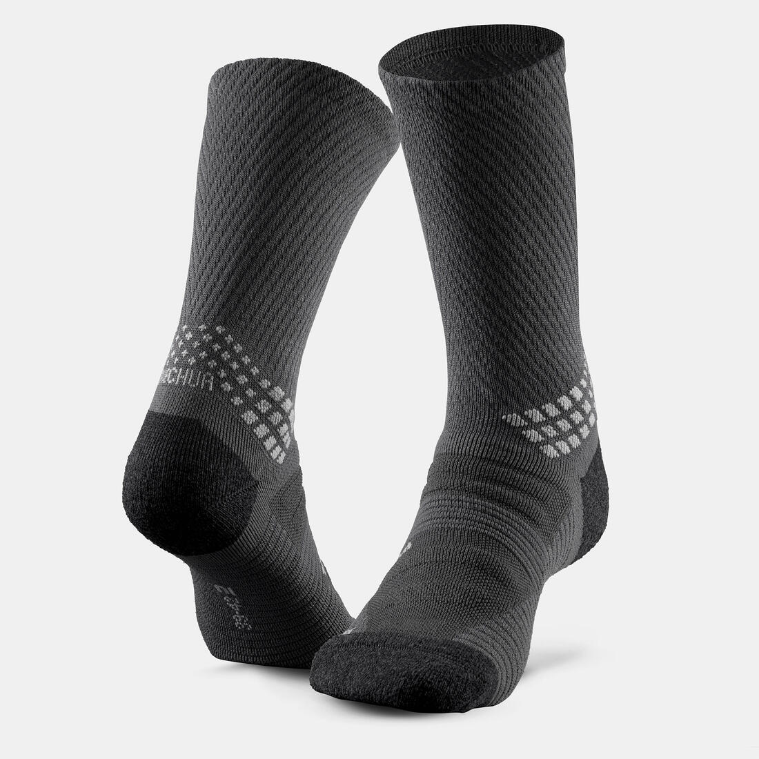 Calcetines de senderismo largos de lana grises para adultos Hike 900 (2 pares) - Image 8
