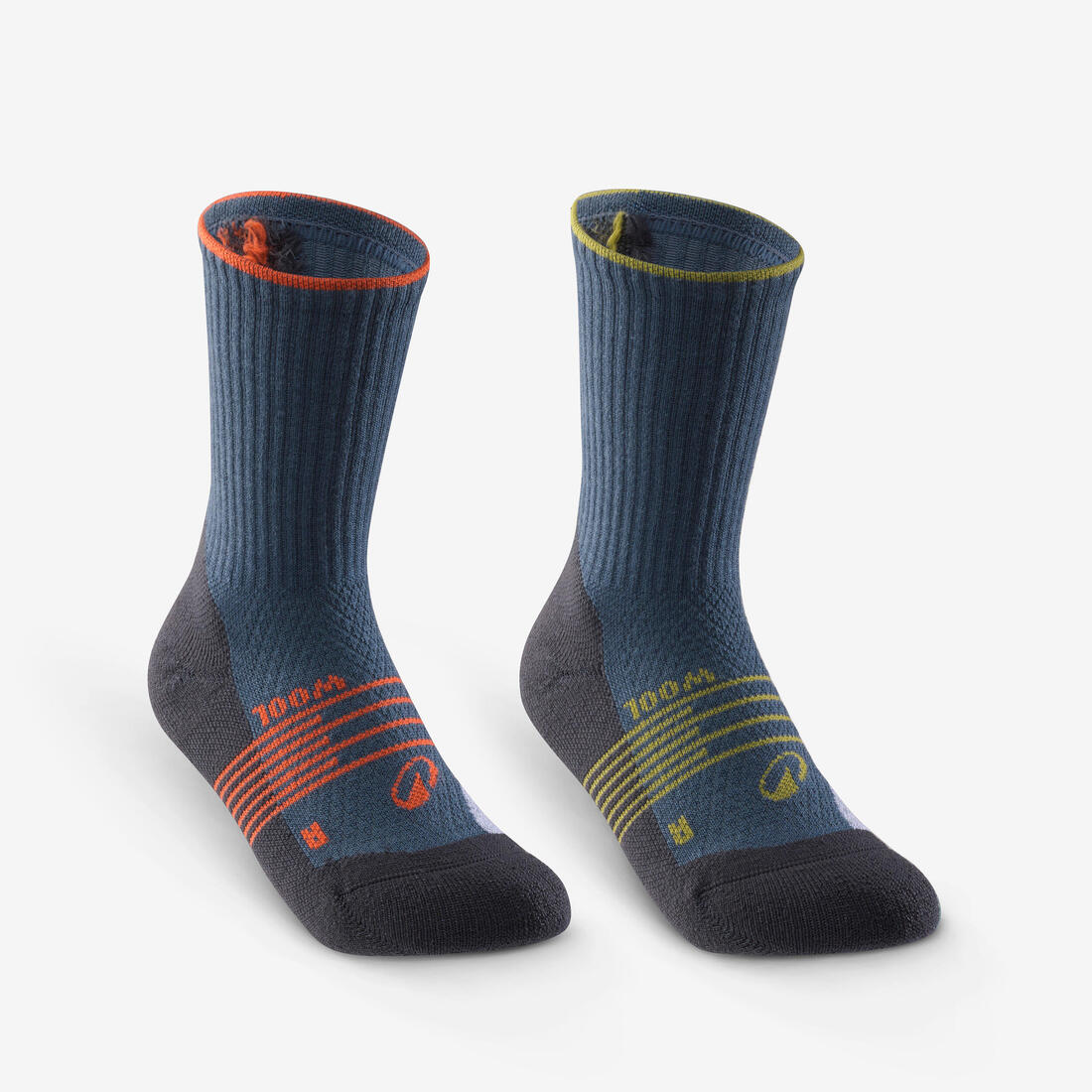 Calcetines de senderismo largos de lana para niños Hike 900 (2 pares)