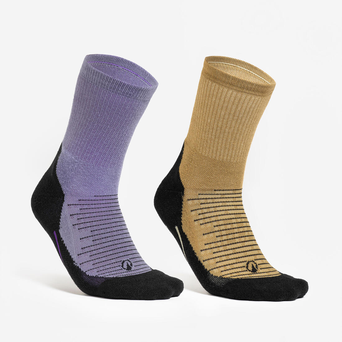 Calcetines de senderismo largos negros para adulto 100 (2 pares)