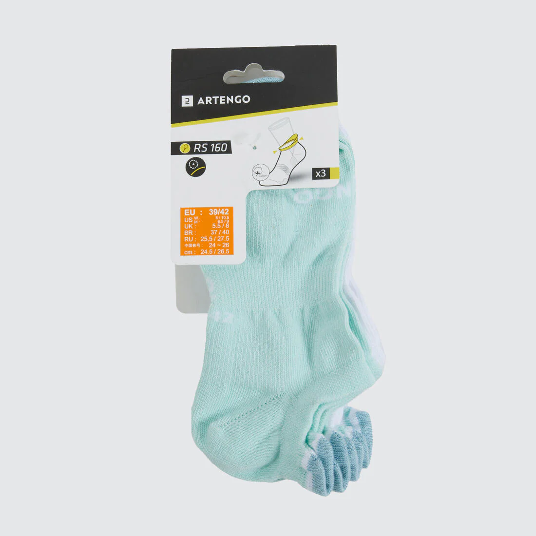 Calcetines de tenis cortos negros RS 160, 3 pares - Image 49