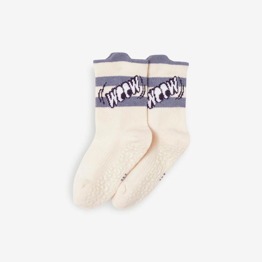 Calcetines largos antideslizantes niños - 600 beige con motivos