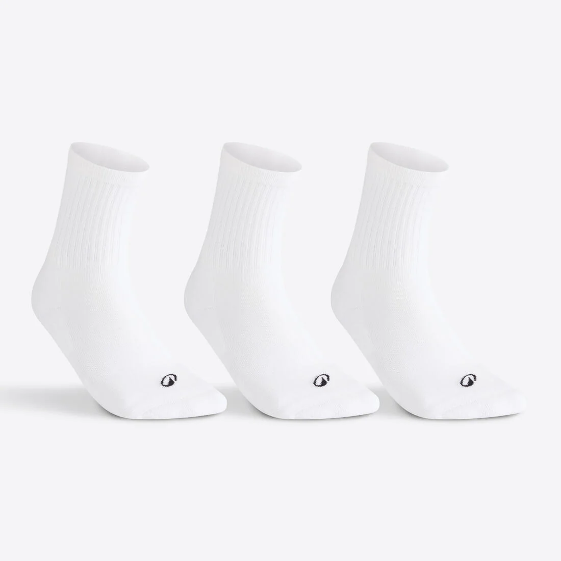 Calcetines largos de deporte blanco RS 100, lote de 3 pares
