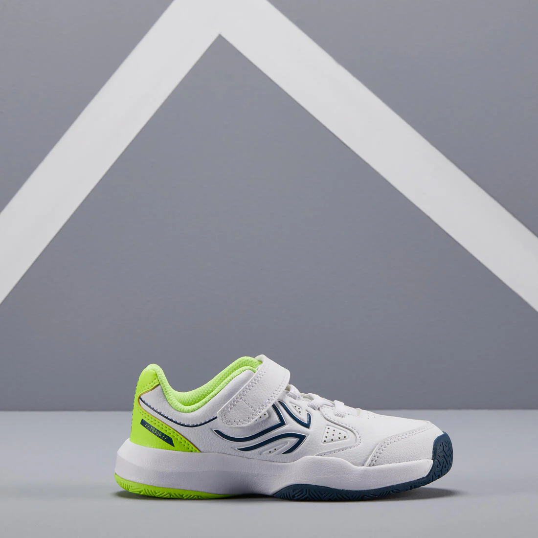 CALZADO DE TENIS PARA NIÑOS TS530 TIRA AUTOADHERENTE BLANCO AMARILLO - Image 2