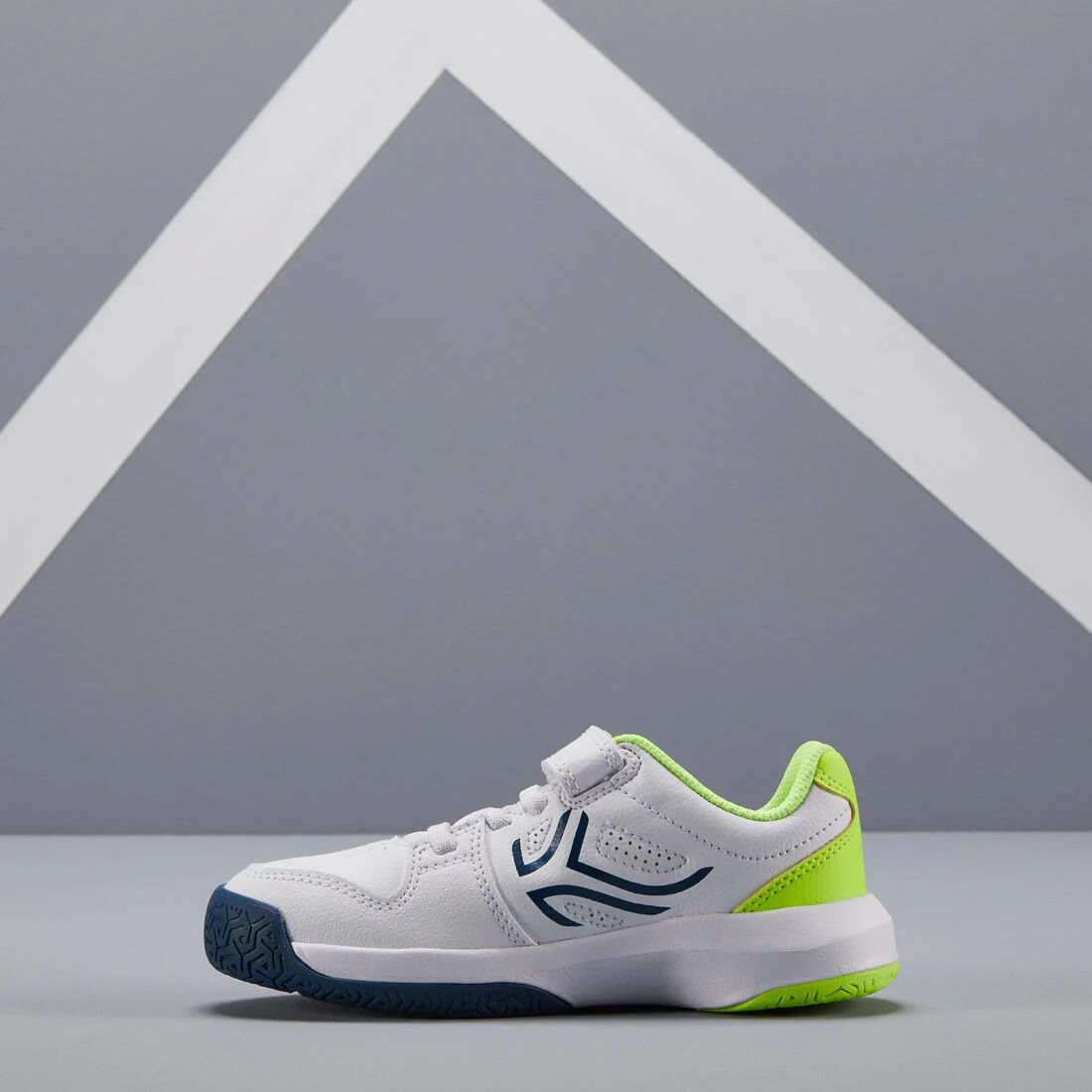 CALZADO DE TENIS PARA NIÑOS TS530 TIRA AUTOADHERENTE BLANCO AMARILLO - Image 3