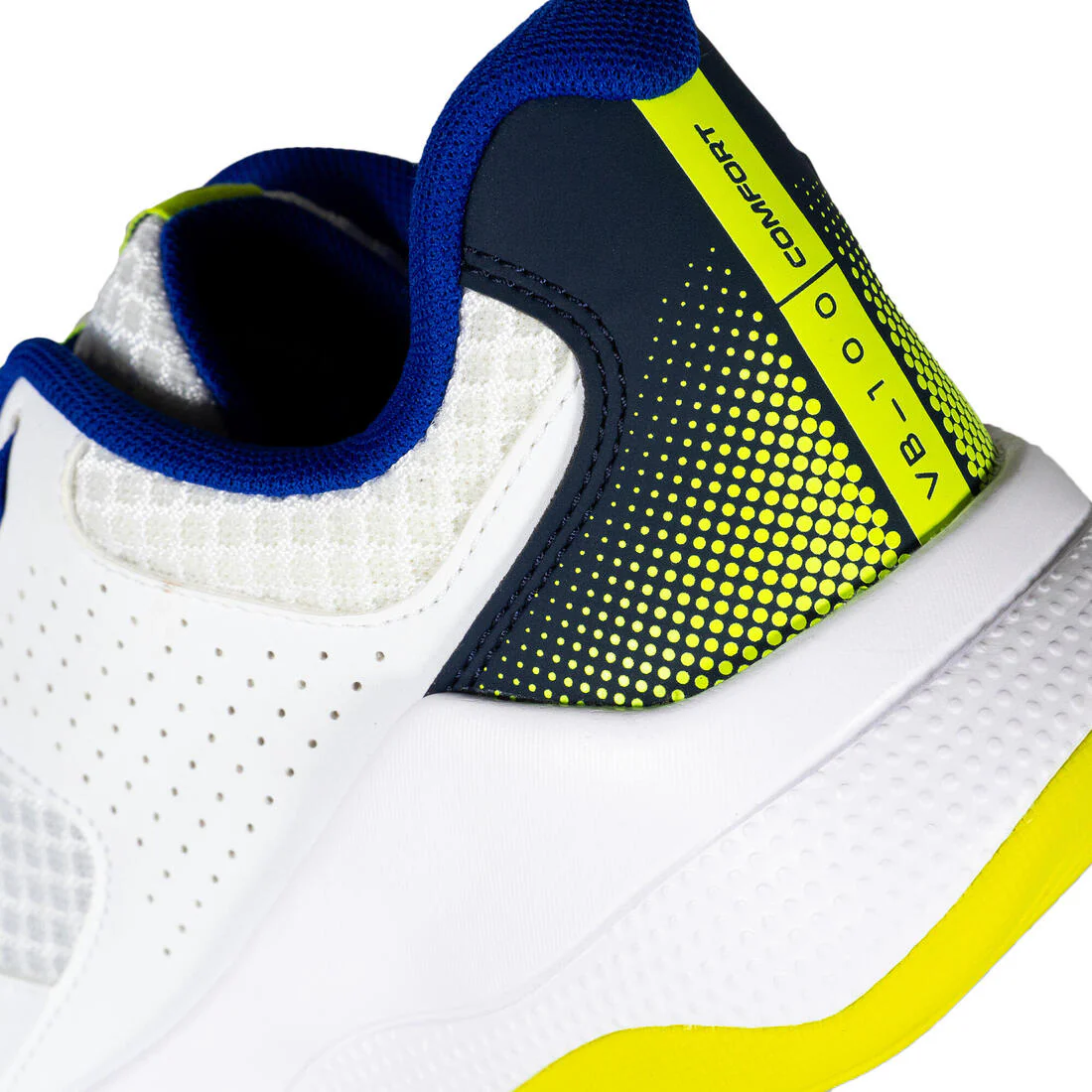 Calzado de voleibol confort blanco/azul y amarillo fluorescente para adulto - Image 5