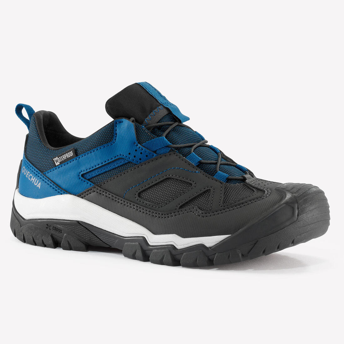 calzado impermeable de senderismo niños cordones - CROSSROCK azul 35-38