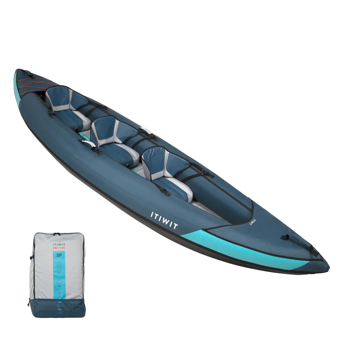 Cámara de fondo de canoa de kayak para 3 personas Itiwit 100 Textil - Image 4