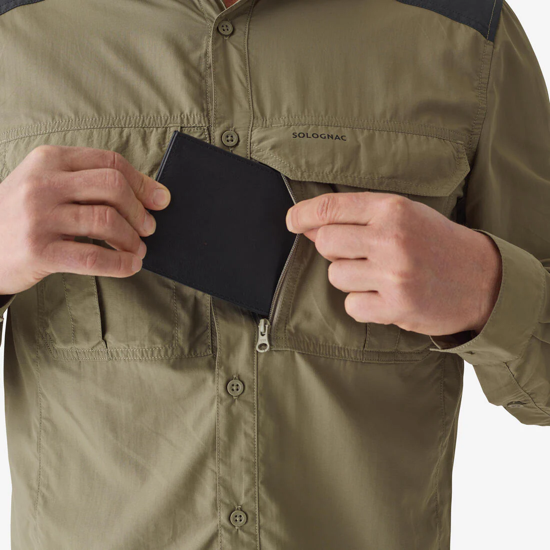 Camisa de caza transpirable y ligera de manga larga para adulto Solognac 520 - Image 5