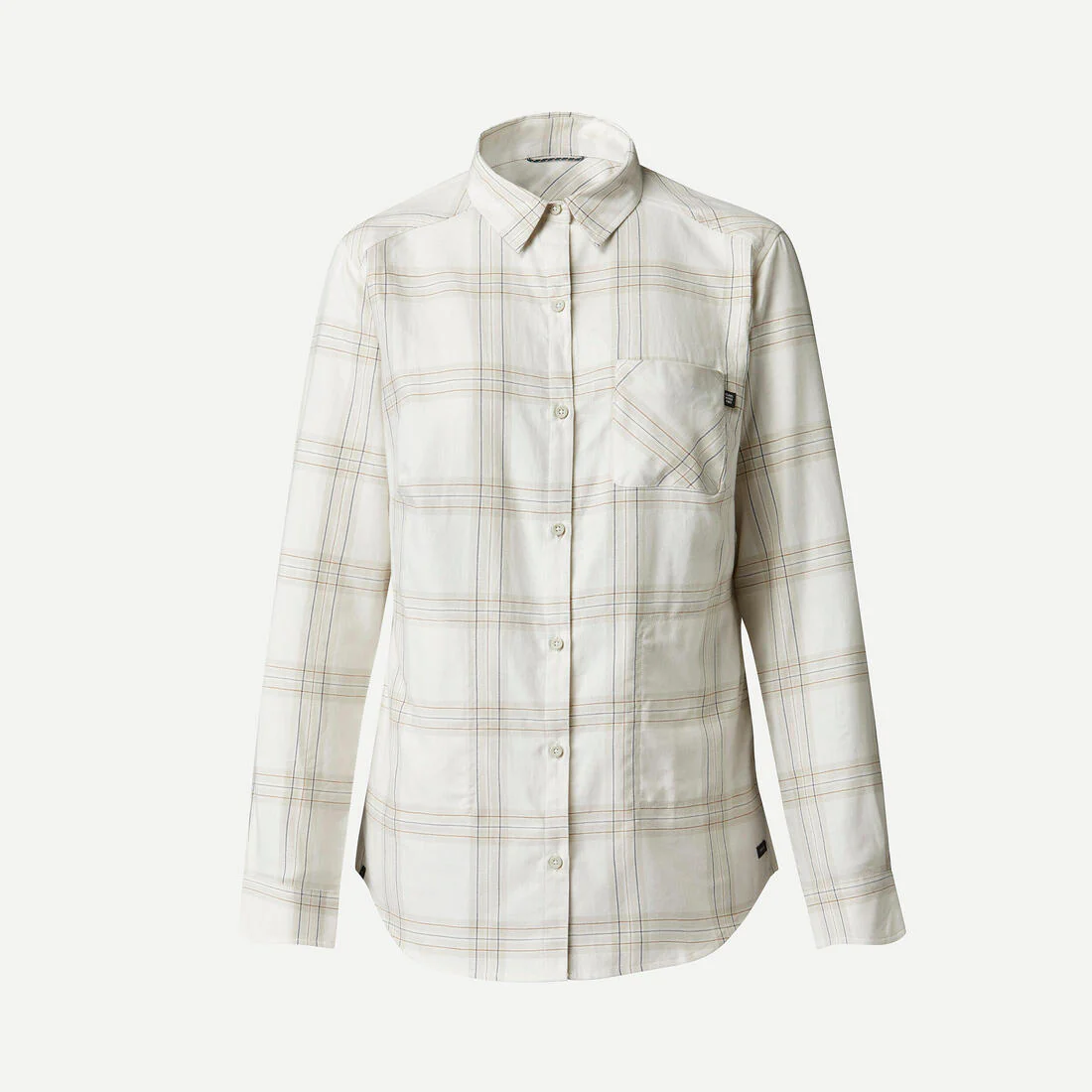 Camisa de trekking de manga larga a cuadros para mujer Travel 500 - Image 4