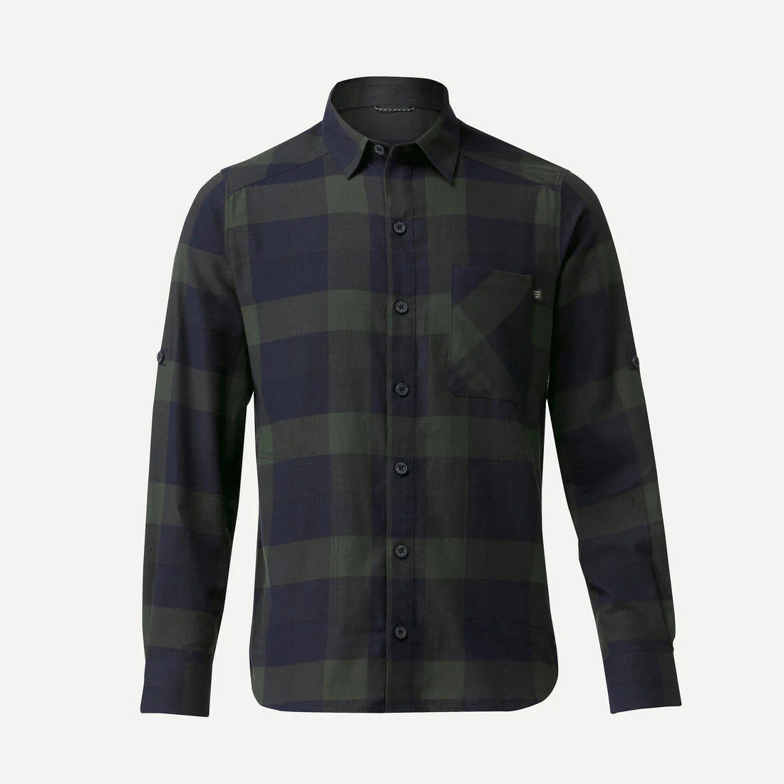 Camisa de viaje de trekking verde para hombre Travel 500 Warm - Image 10