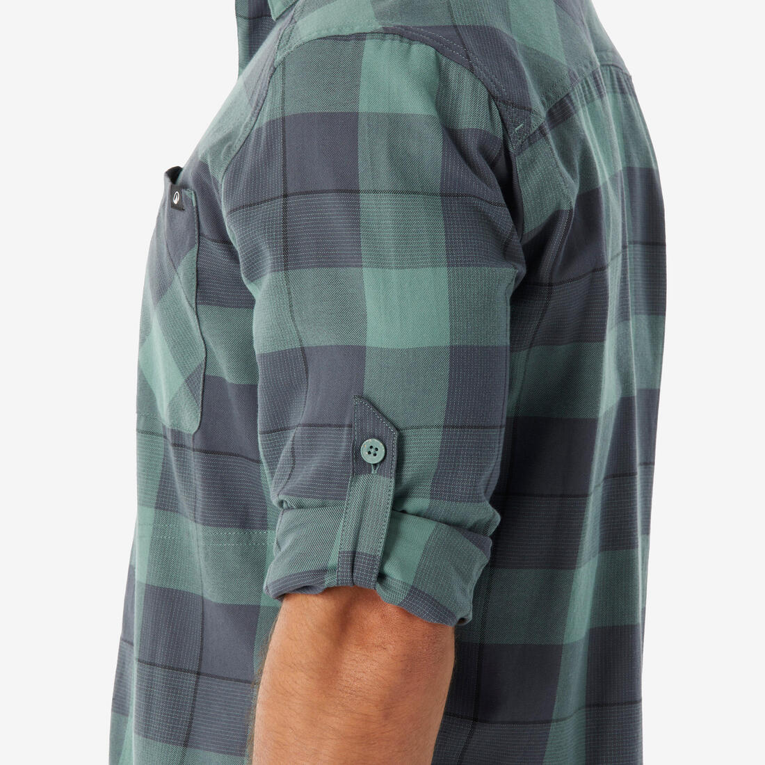 Camisa de viaje de trekking verde para hombre Travel 500 Warm - Image 13