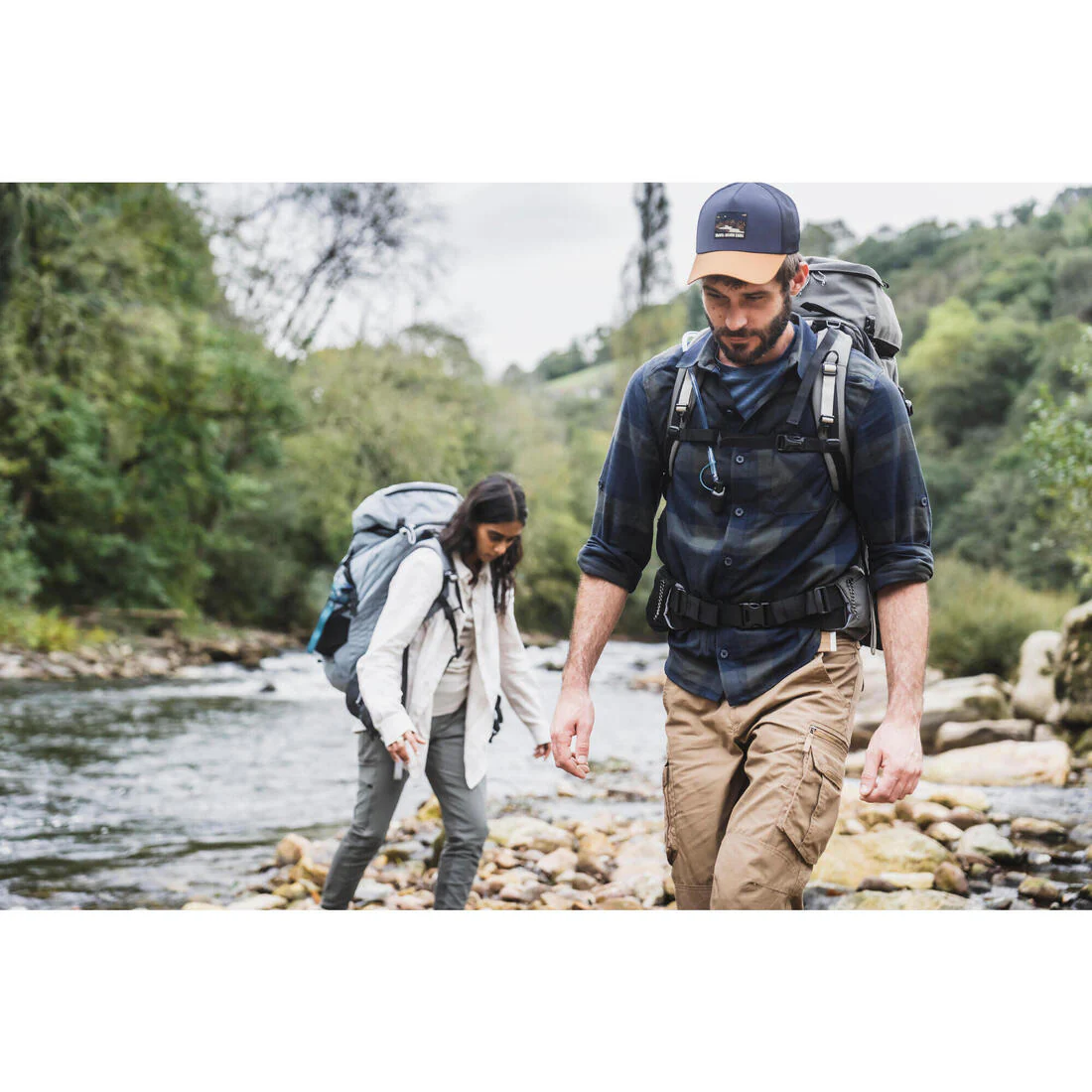 Camisa de viaje de trekking verde para hombre Travel 500 Warm - Image 16