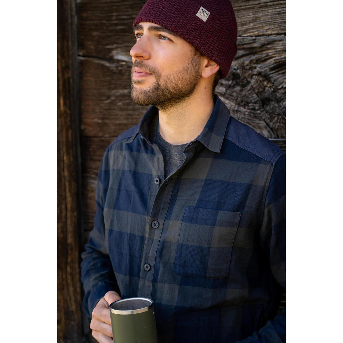 Camisa de viaje de trekking verde para hombre Travel 500 Warm - Image 20