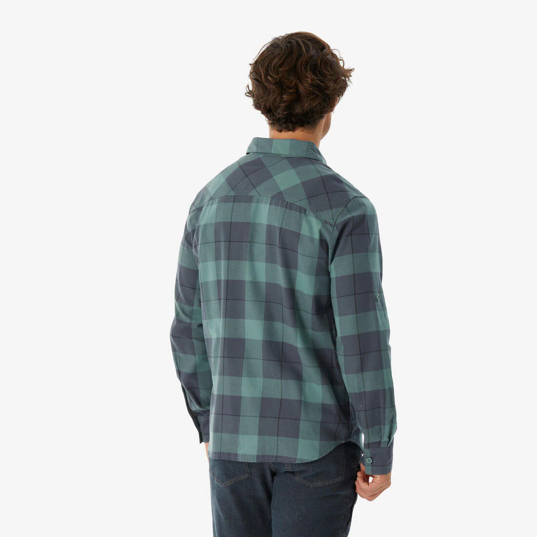 Camisa de viaje de trekking verde para hombre Travel 500 Warm - Image 5