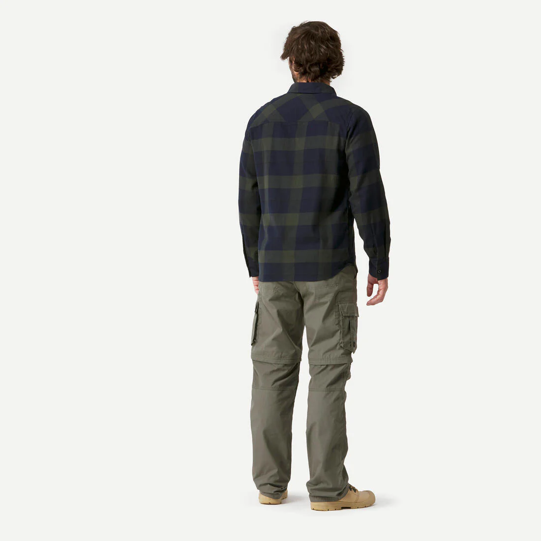 Camisa de viaje de trekking verde para hombre Travel 500 Warm - Image 6