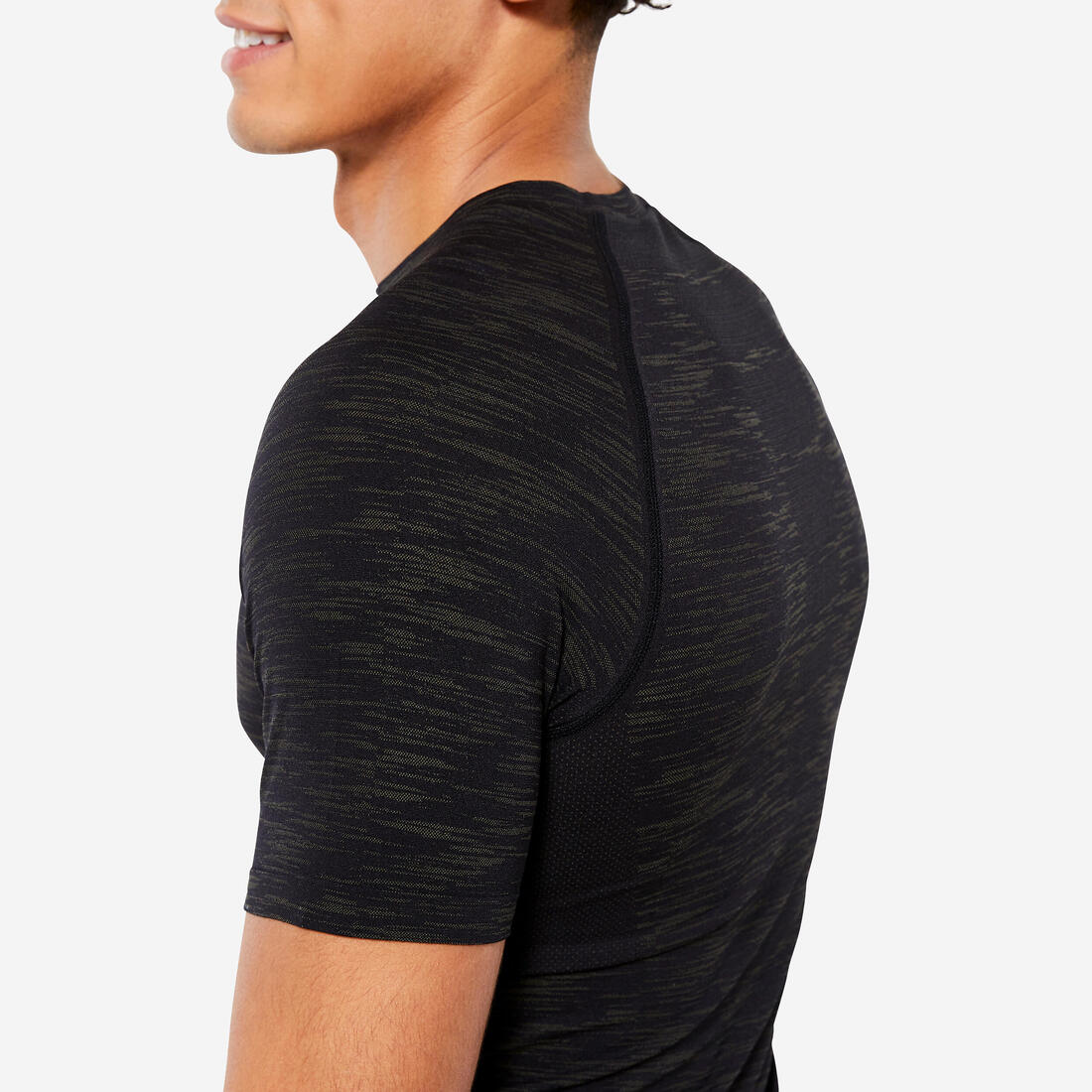 Camiseta Compresión Musculación Hombre Negro MC Transpirable Cuello Redondo - Image 12