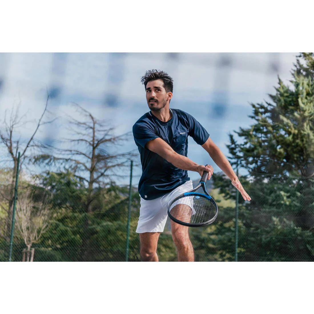 Camiseta de tenis manga corta hombre - Artengo DRY marino Gaël Monfils - Image 35