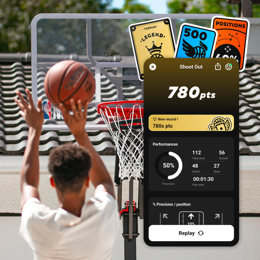 Canasta de básquet conectada con minijuegos - Decathlon Basketball Play - Image 5