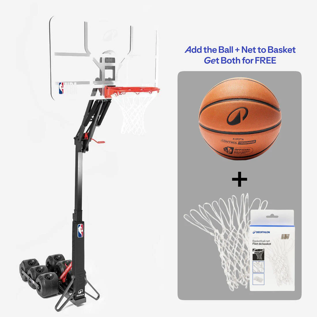 Canasta de básquet plegable sobre ruedas regulable de 2,10 m a 3,05 m - Image 78