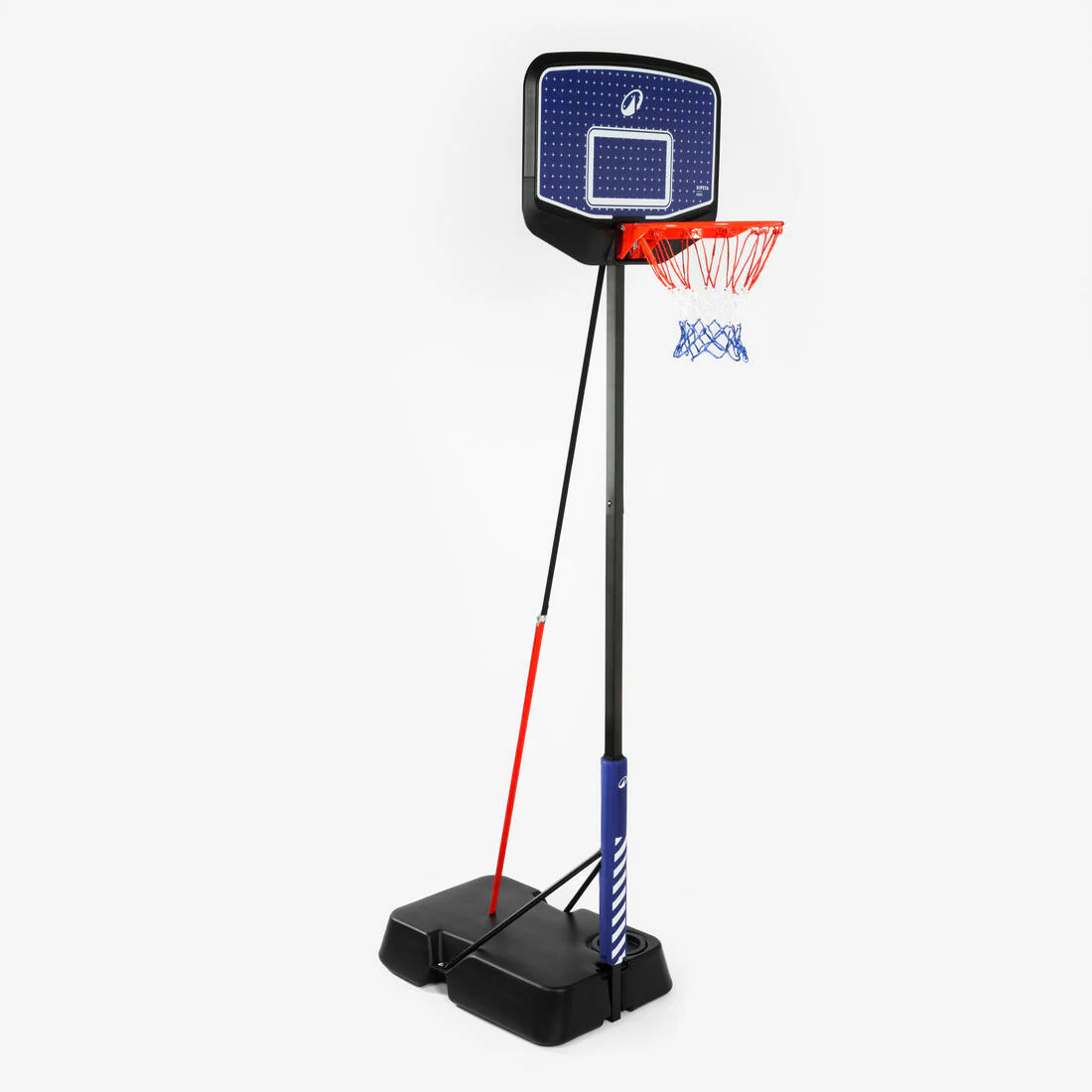 Canasta de basquetbol con pie regulable azul con negro para niños K900 v2