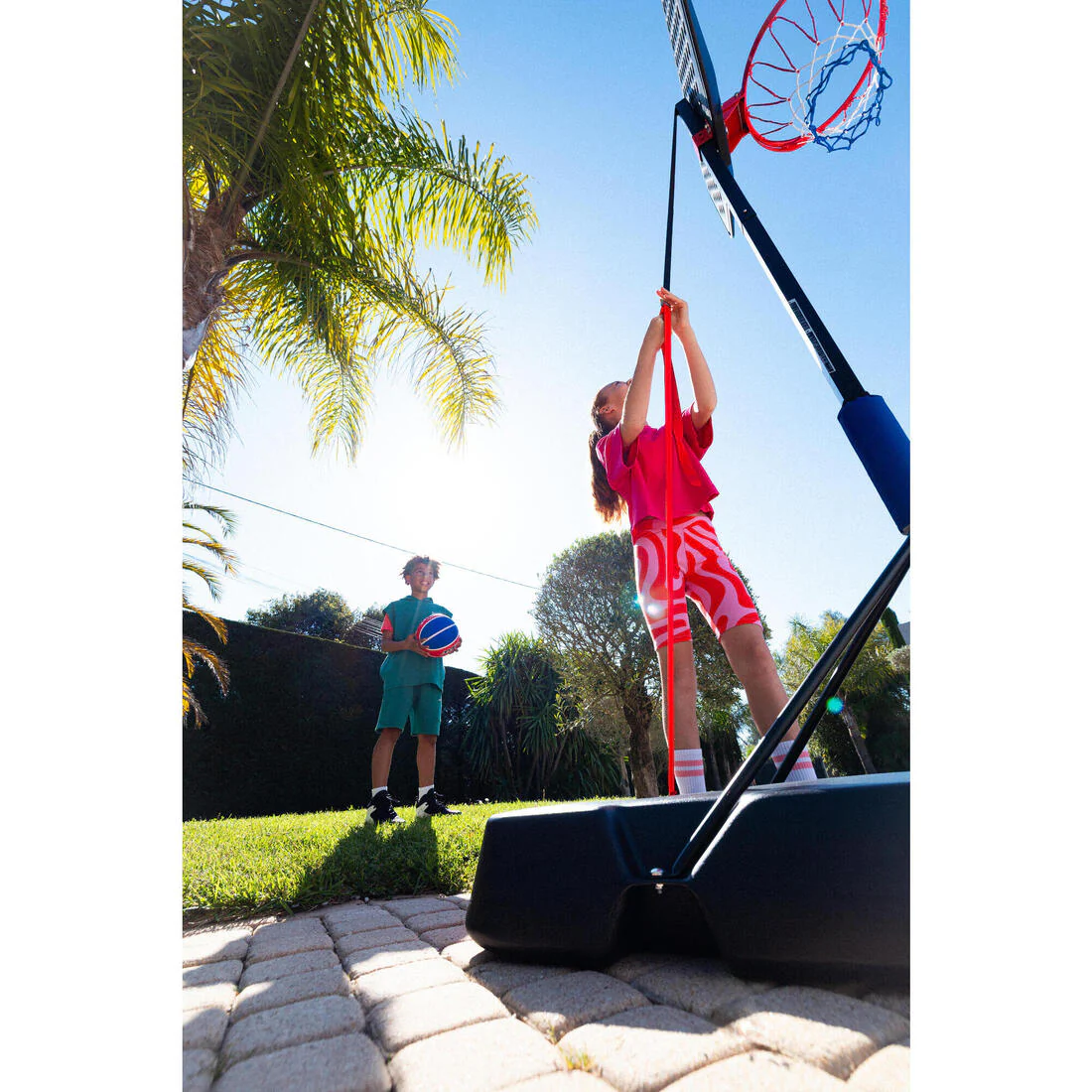 Canasta de basquetbol con pie regulable azul con negro para niños K900 v2 - Image 11