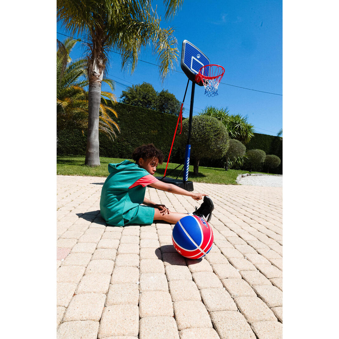 Canasta de basquetbol con pie regulable azul con negro para niños K900 v2 - Image 12