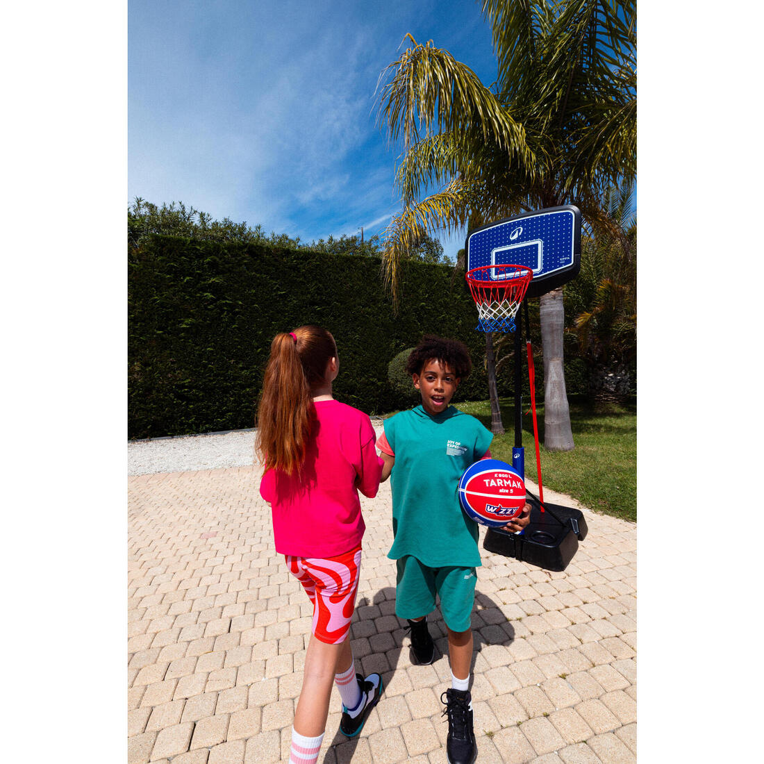 Canasta de basquetbol con pie regulable azul con negro para niños K900 v2 - Image 13