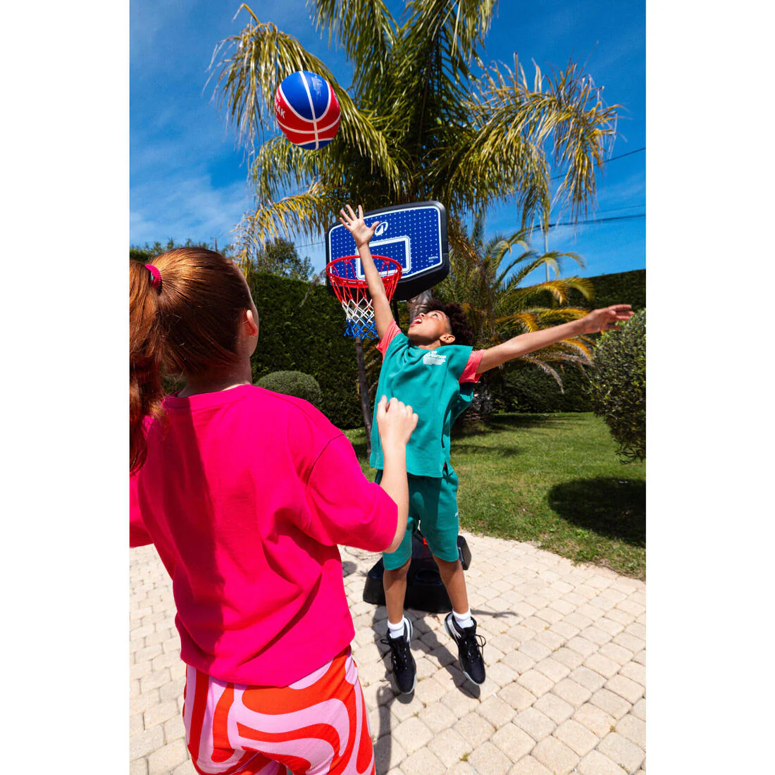 Canasta de basquetbol con pie regulable azul con negro para niños K900 v2 - Image 14