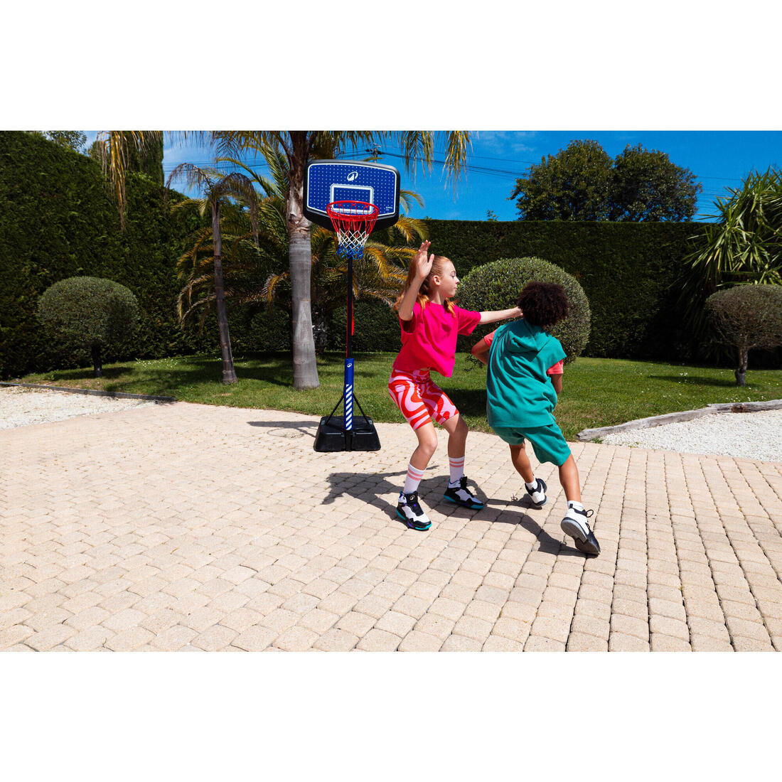 Canasta de basquetbol con pie regulable azul con negro para niños K900 v2 - Image 15