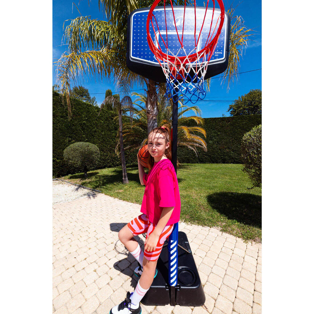 Canasta de basquetbol con pie regulable azul con negro para niños K900 v2 - Image 16