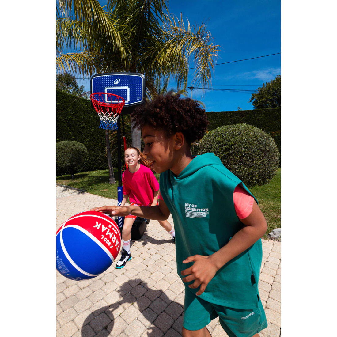Canasta de basquetbol con pie regulable azul con negro para niños K900 v2 - Image 21