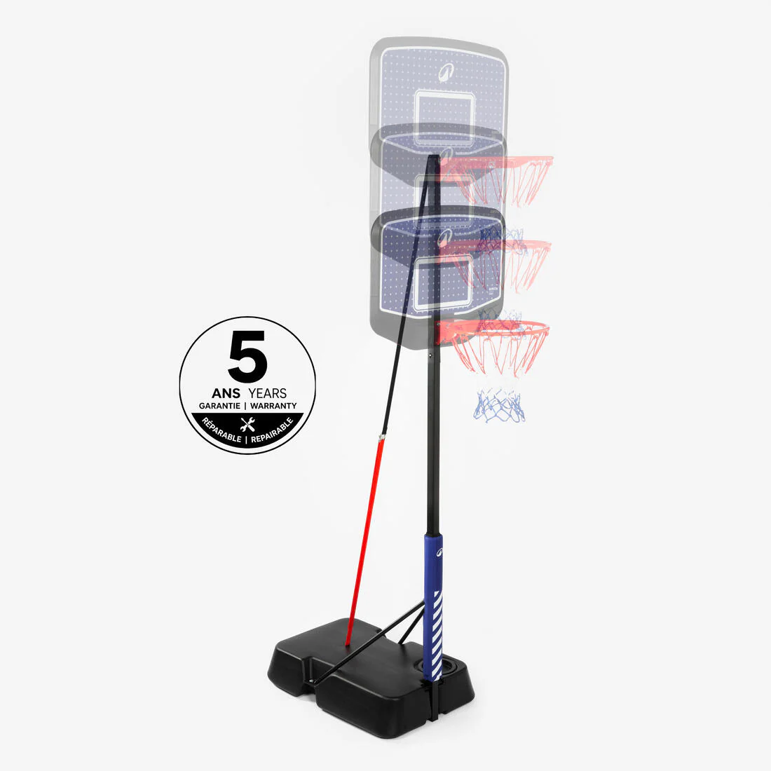 Canasta de basquetbol con pie regulable azul con negro para niños K900 v2 - Image 3