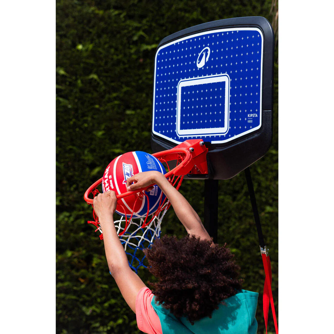 Canasta de basquetbol con pie regulable azul con negro para niños K900 v2 - Image 4