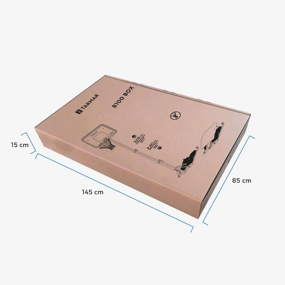 Canasta de básquetbol plegable y regulable de 2.40 a 3.05 m - B100 Easy Box - Image 9