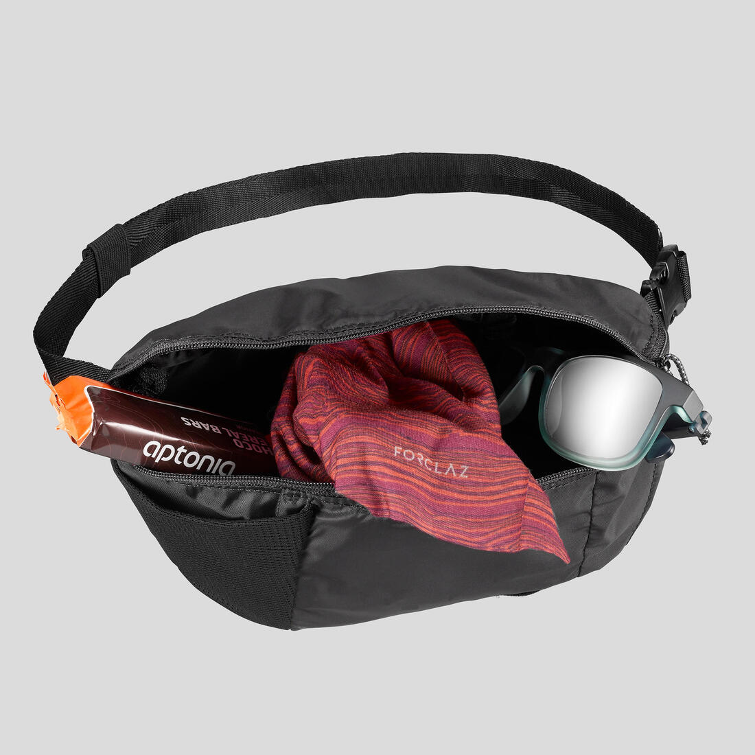 Cangurera compacta 2 litros trekking viaje | TRAVEL 100 negro - Image 2