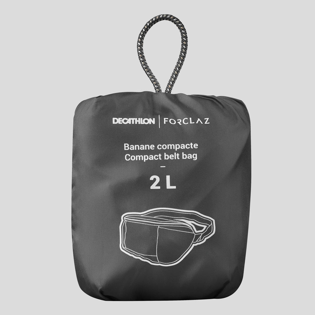Cangurera compacta 2 litros trekking viaje | TRAVEL 100 negro - Image 4