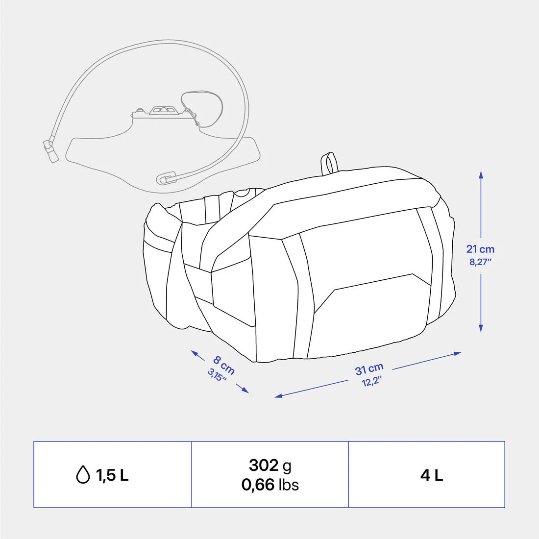 Cangurera de hidratación de MTB de 4 L para 1.5 L de agua - Image 6