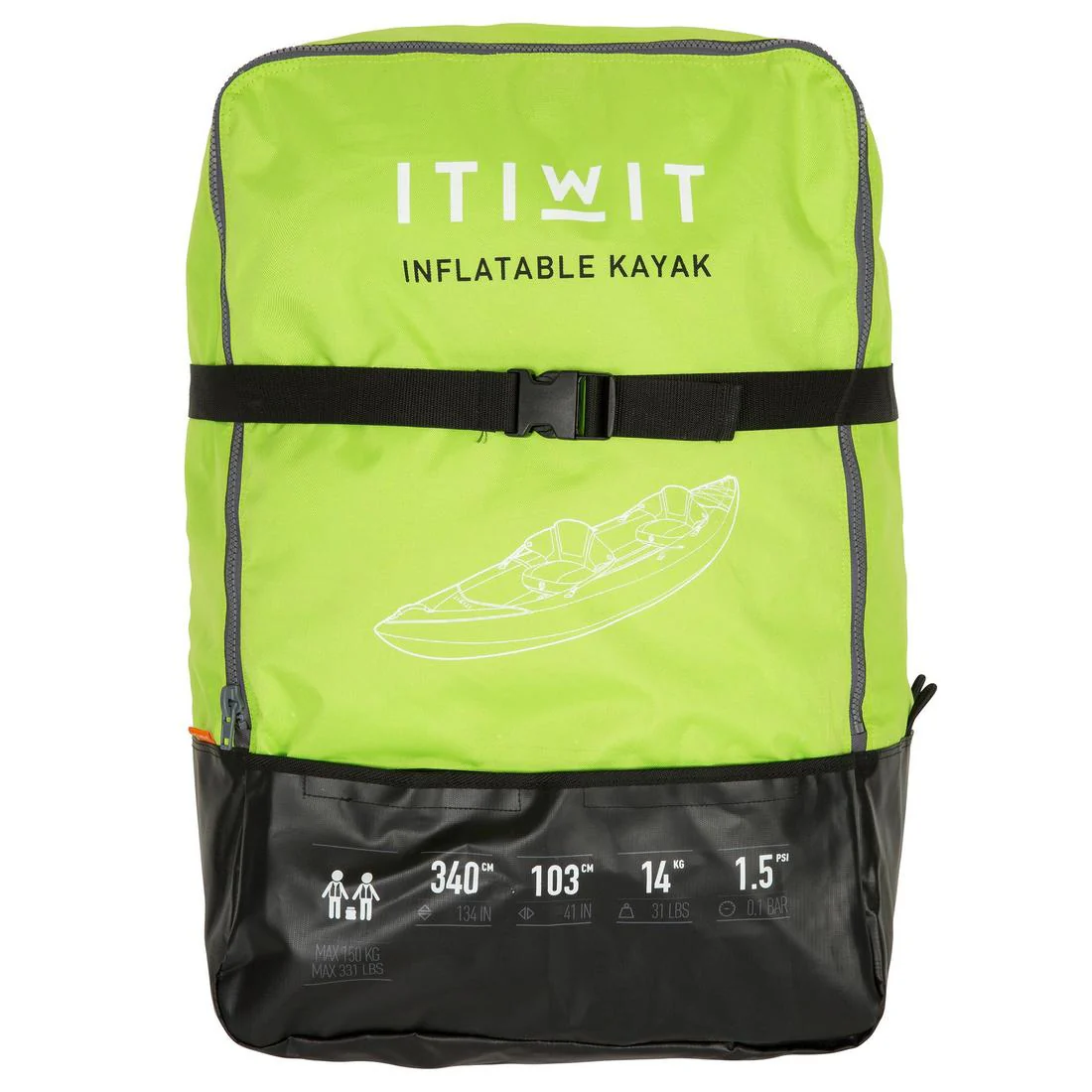 Canoa Kayak Inflable Travesía Verde 1/2 Plazas - Image 15