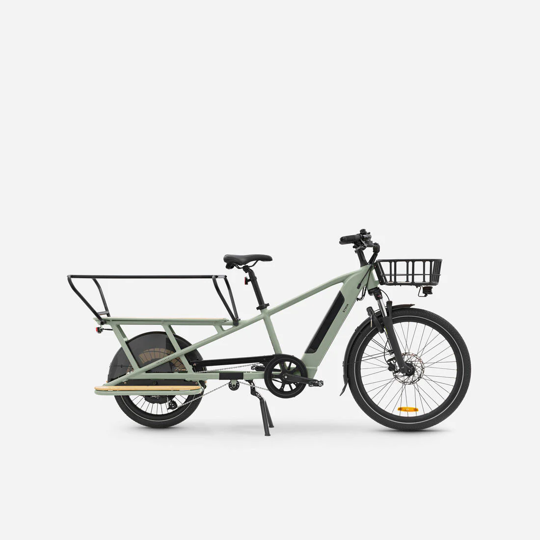 Cargo bike Longtail eléctrica de carga trasera verde claro R500E Longtail