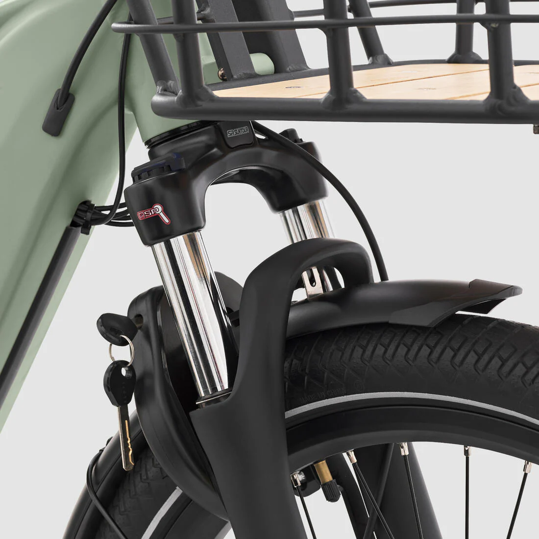 Cargo bike Longtail eléctrica de carga trasera verde claro R500E Longtail - Image 16