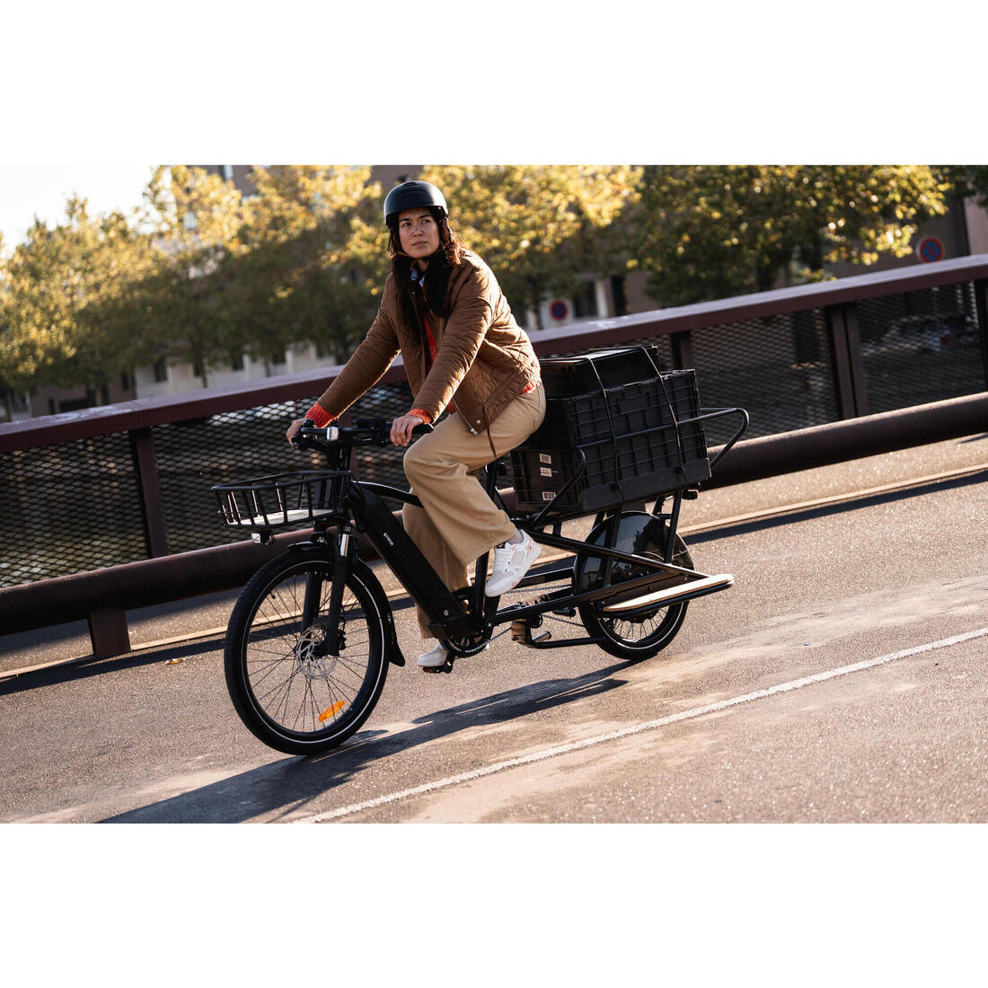 Cargo bike Longtail eléctrica de carga trasera verde claro R500E Longtail - Image 24