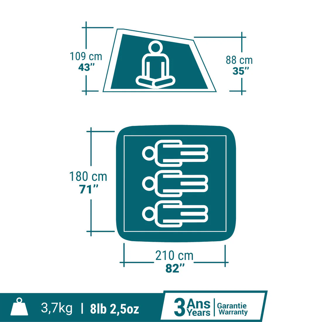 Casa de campaña instantánea para 3 personas 2 Seconds - Image 9