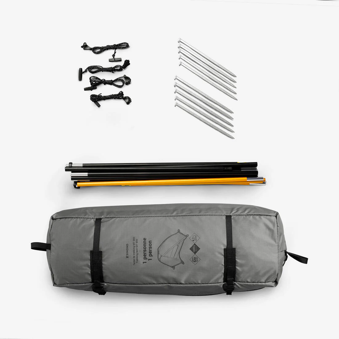 Casa de campaña tipo domo de trekking con autosujeción para 1 persona MT900 - Image 9