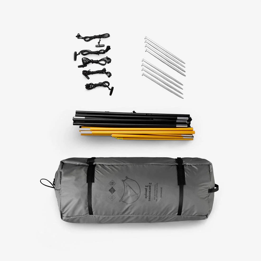 Casa de campaña tipo domo de trekking con autosujeción para 2 personas MT900 - Image 10