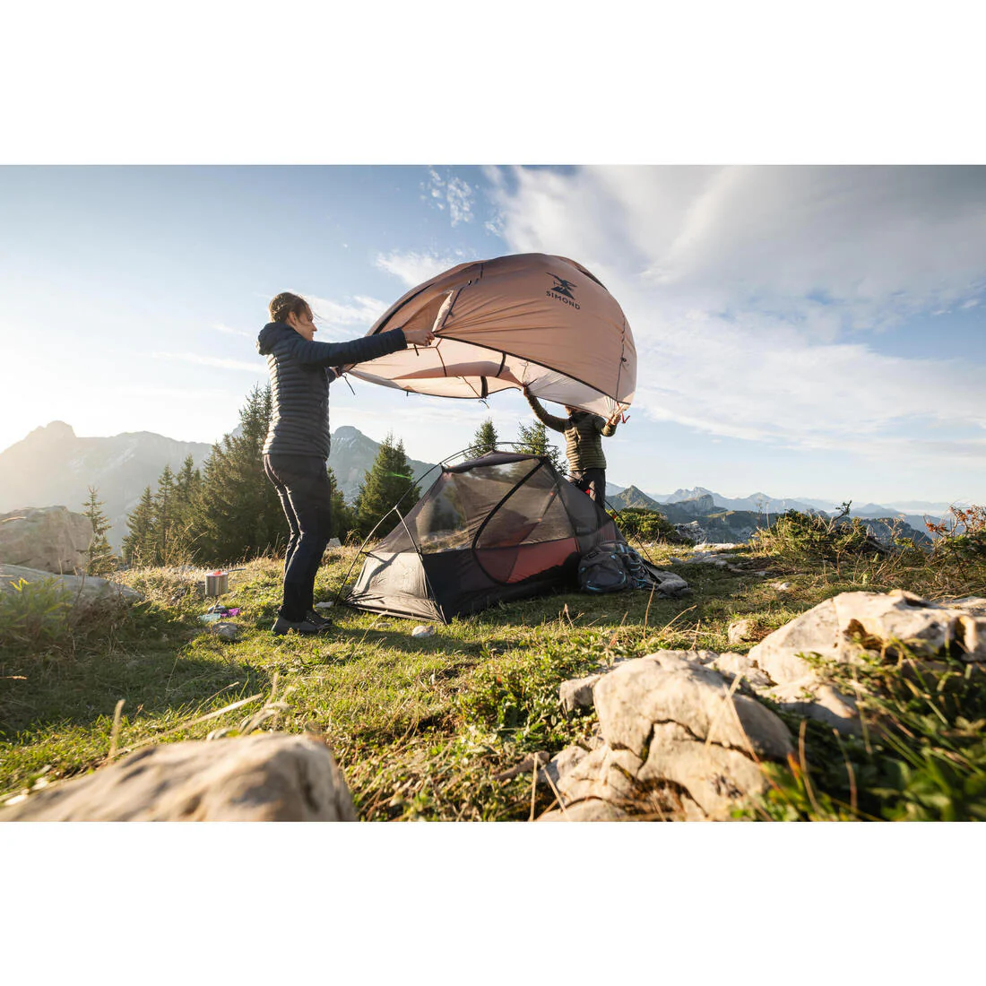 Casa de campaña tipo domo de trekking con autosujeción para 2 personas MT900 - Image 14