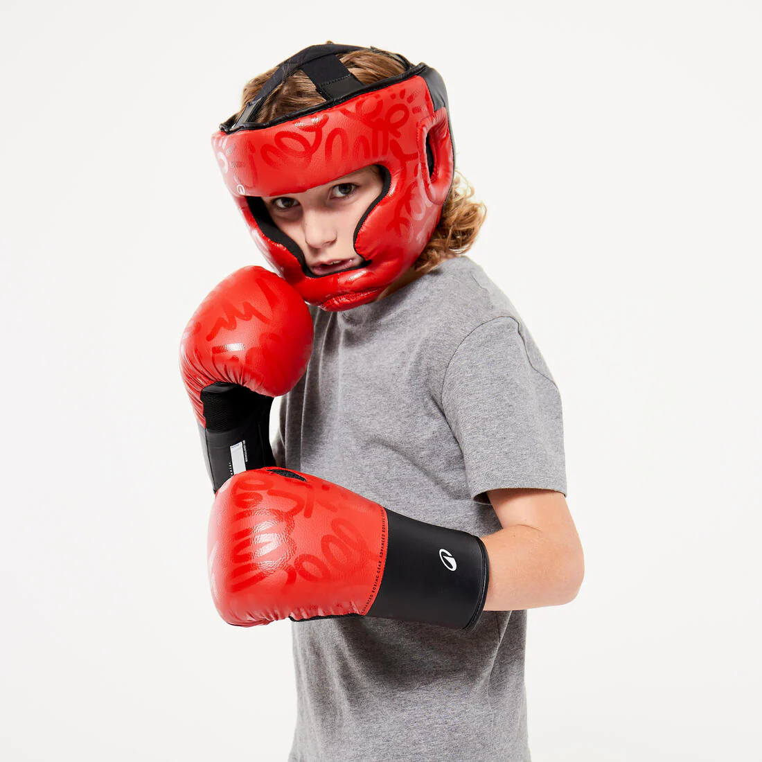 Casco integral de box rojo para niños - Image 4