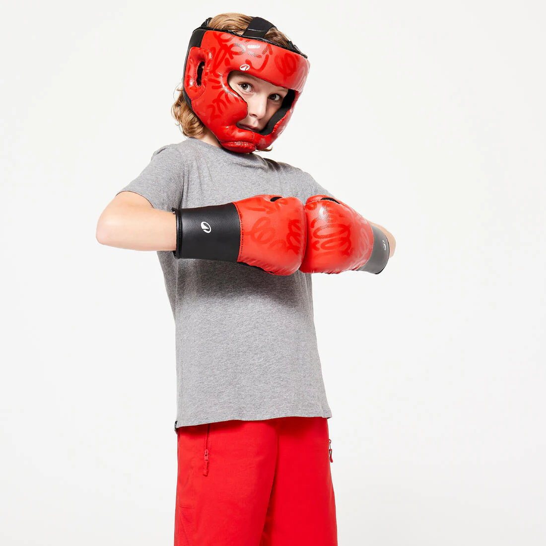 Casco integral de box rojo para niños - Image 5