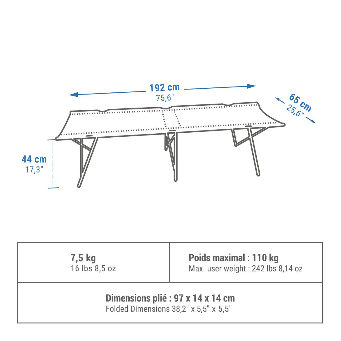 CATRE PARA CAMPING - CAMP BED SECOND 65 cm - 1 PERSONA - Image 2