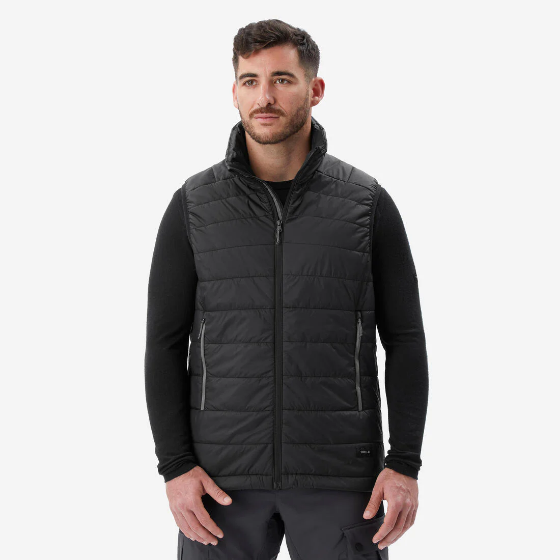 Chaleco acolchado sintético de trekking hombre - MT100 negro